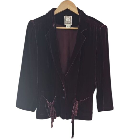 Ralph Lauren Polo Jeans Co. Velvet Blazer Sz L Rayon Silk Blend Ivy League Prep - Picture 1 of 16